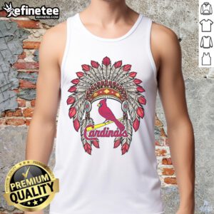 Original St. Louis Cardinals Native American logo tank top showcasing vibrant design and team spirit for fans.