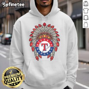 Alt Text: Original Texas Rangers Native American logo hoodie featuring vibrant colors and a classic design for fans.
