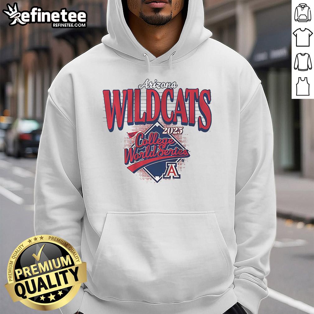 Premium Arizona Baseball 2025 College World Series hoodie in navy blue, featuring team logo and comfortable design.