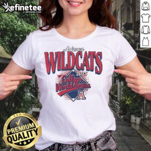 Premium Arizona Baseball 2025 College World Series ladies tee in vibrant colors, perfect for fans and casual wear.