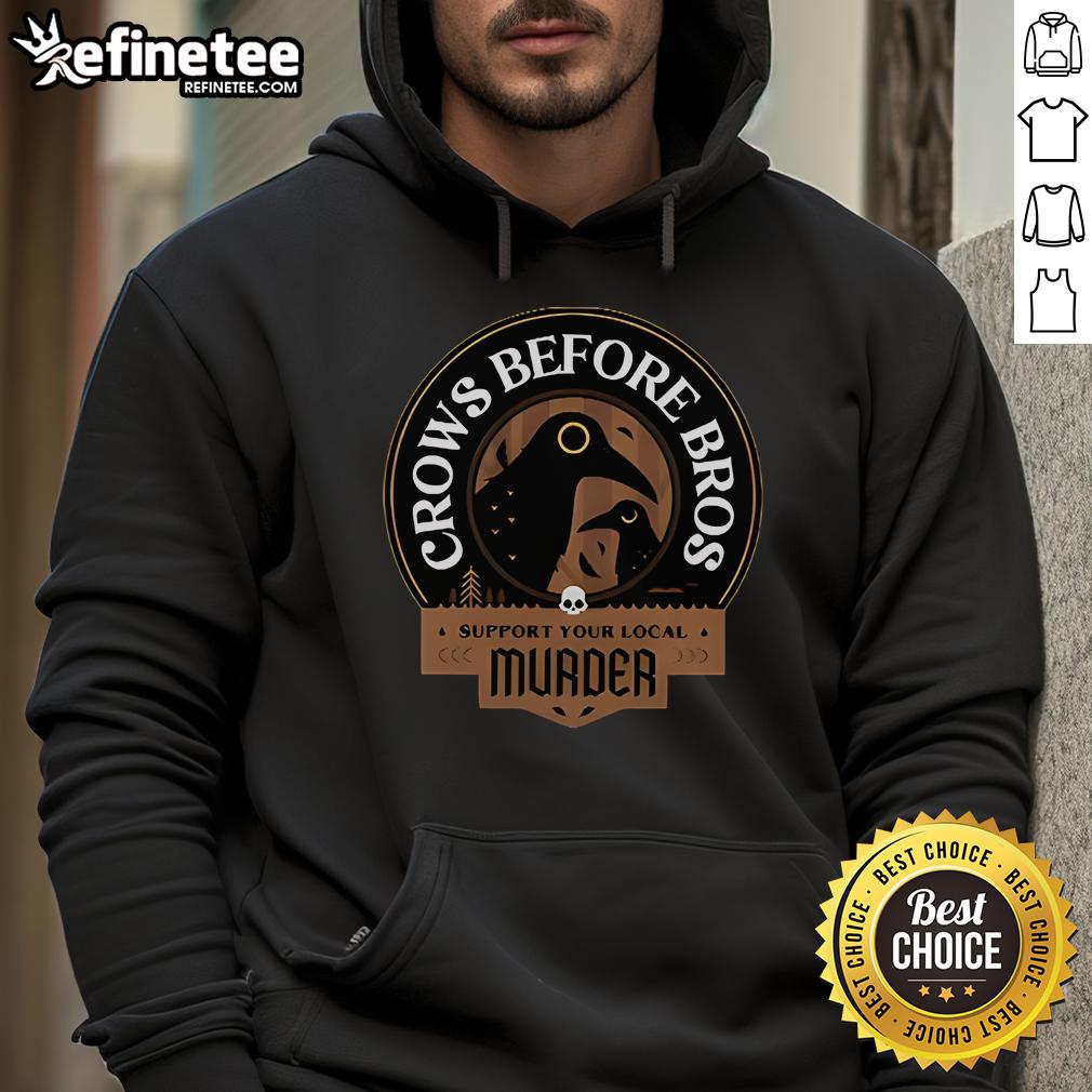 Alt Text: Premium Crows Before Bros hoodie promoting local support for crows, featuring a stylish design and cozy fit.