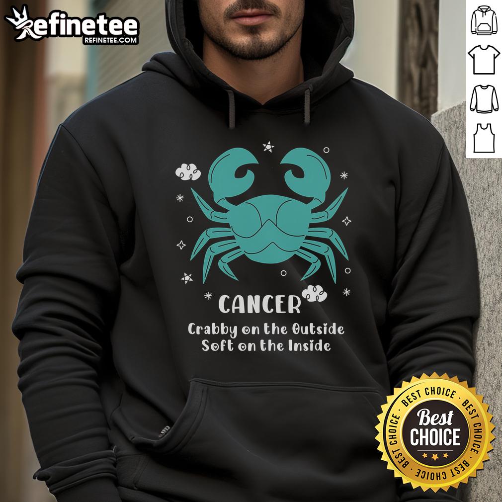 Cozy hoodie featuring 'Top Cancer' design, showcasing a crab with a soft inner lining and vibrant colors.