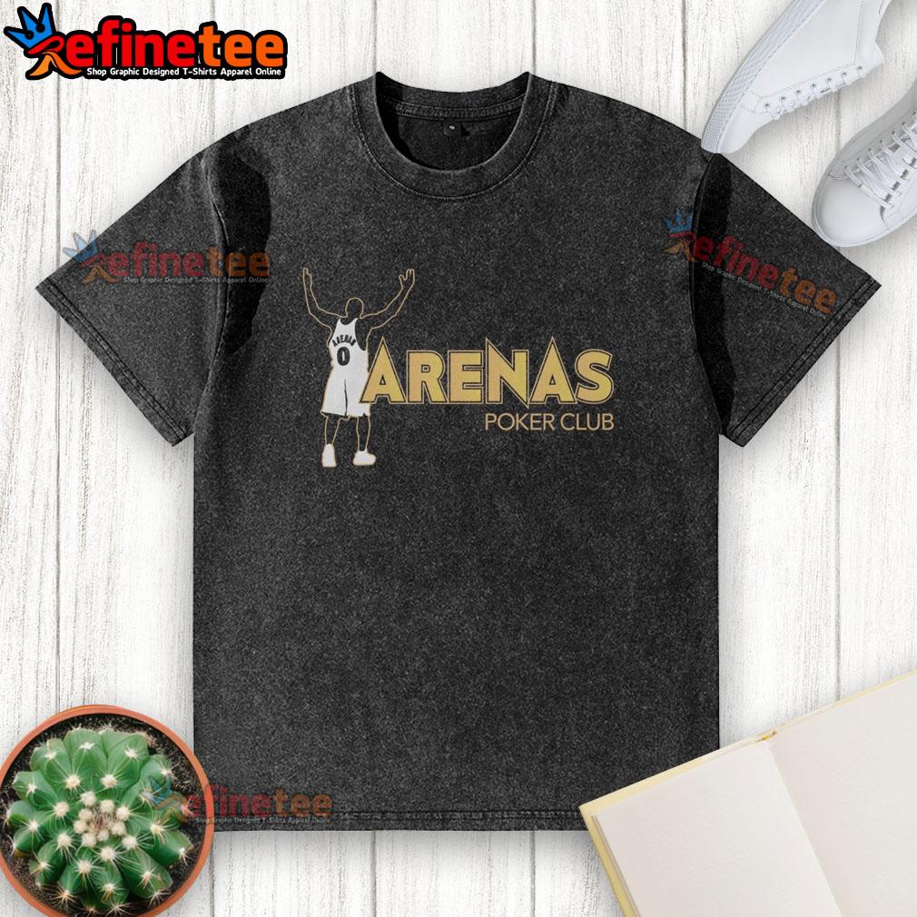 Awesome Arenas Poker Club washed t-shirt featuring a stylish design, perfect for poker enthusiasts and casual wear.