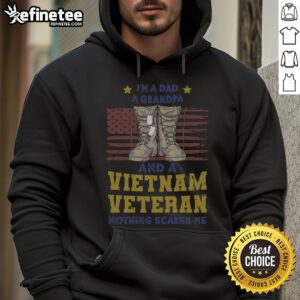 Alt Text: Awesome I'm A Dad, A Grandpa, And A Vietnam Veteran Hoodie showcasing pride and strength in family and service.