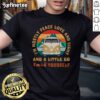 Alt Text: Awesome I'M Mostly Peace Love And Light And A Little Go Fight Yourself Pacifist T-Shirt design featuring bold text.