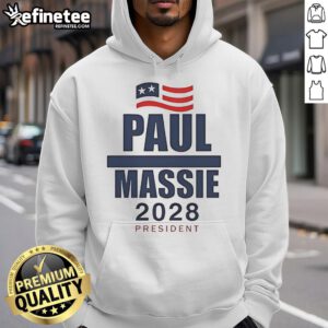 Awesome Paul Massie 2028 President hoodie featuring bold graphics and a stylish design for campaign supporters.