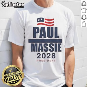 Awesome Paul Massie 2028 President T-Shirt featuring bold graphics and a patriotic design for campaign supporters.