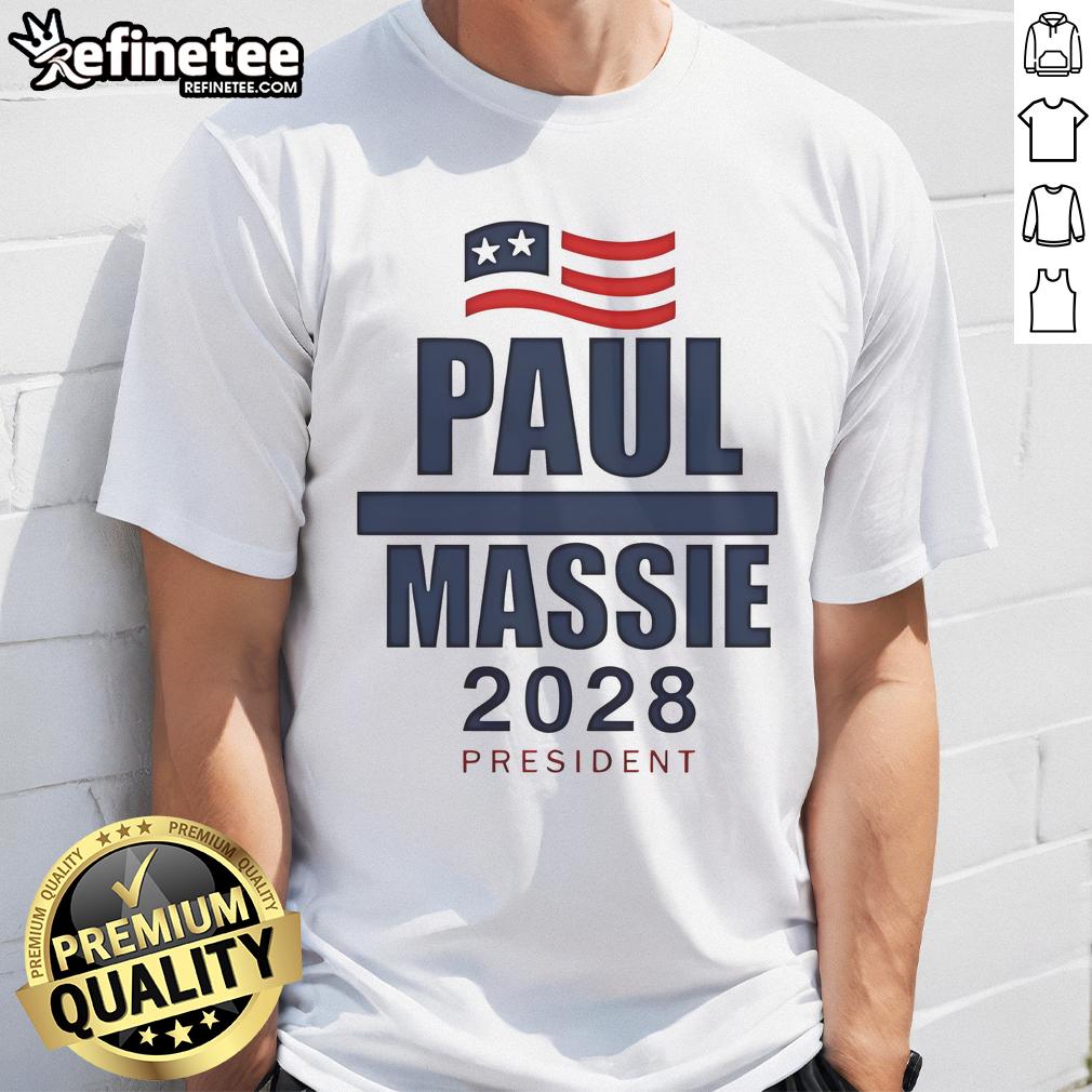 Awesome Paul Massie 2028 President T-Shirt featuring bold graphics and a patriotic design for campaign supporters.