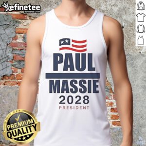 Awesome Paul Massie 2028 President tank top featuring a bold design, perfect for supporters of the presidential campaign.
