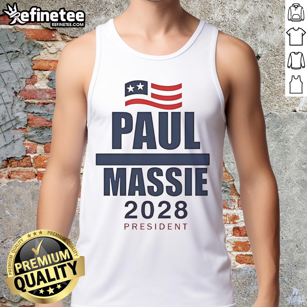 Awesome Paul Massie 2028 President tank top featuring a bold design, perfect for supporters of the presidential campaign.