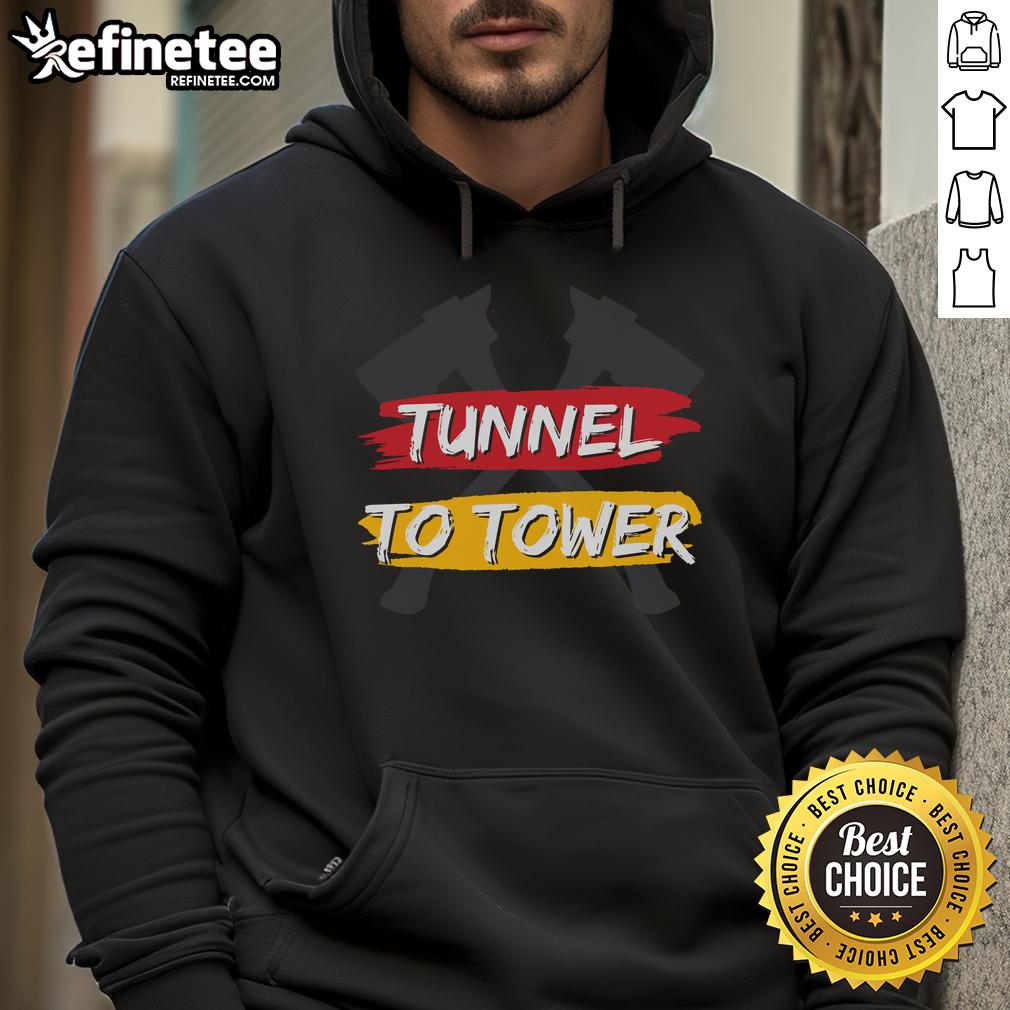 Alt Text: Stylish Awesome Tunnel to Towers Axe Hoodie in navy blue, showcasing a bold graphic design and cozy fit for fans.