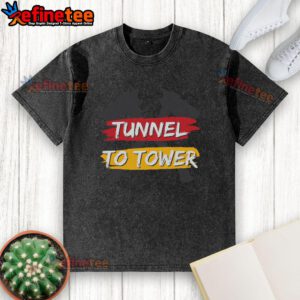 Awesome Tunnel to Tower Axe Washed T-Shirt displayed on a hanger, showcasing its unique design and soft fabric.