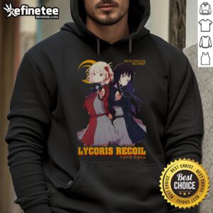 Adorable Cute LycoReco Lycoris Recoil hoodie featuring vibrant colors and a trendy design for anime fans.