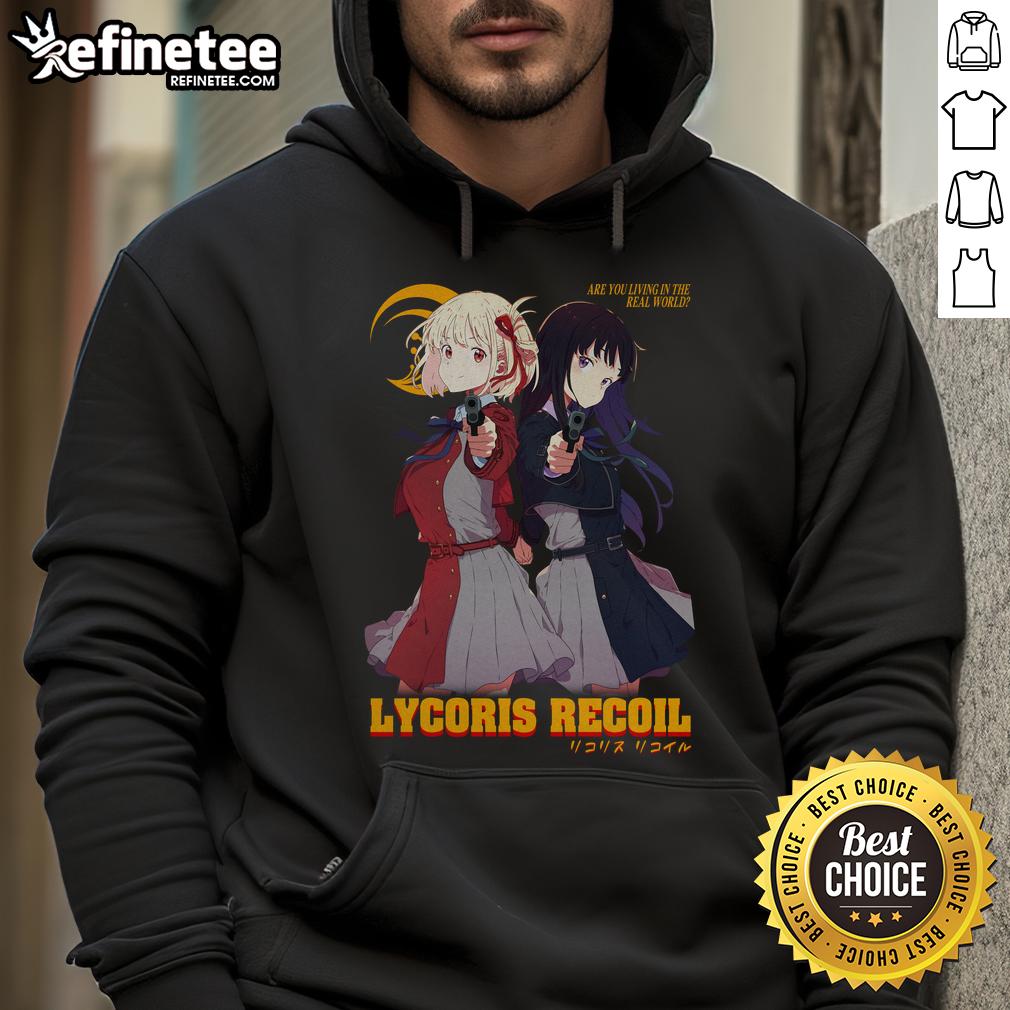 Adorable Cute LycoReco Lycoris Recoil hoodie featuring vibrant colors and a trendy design for anime fans.