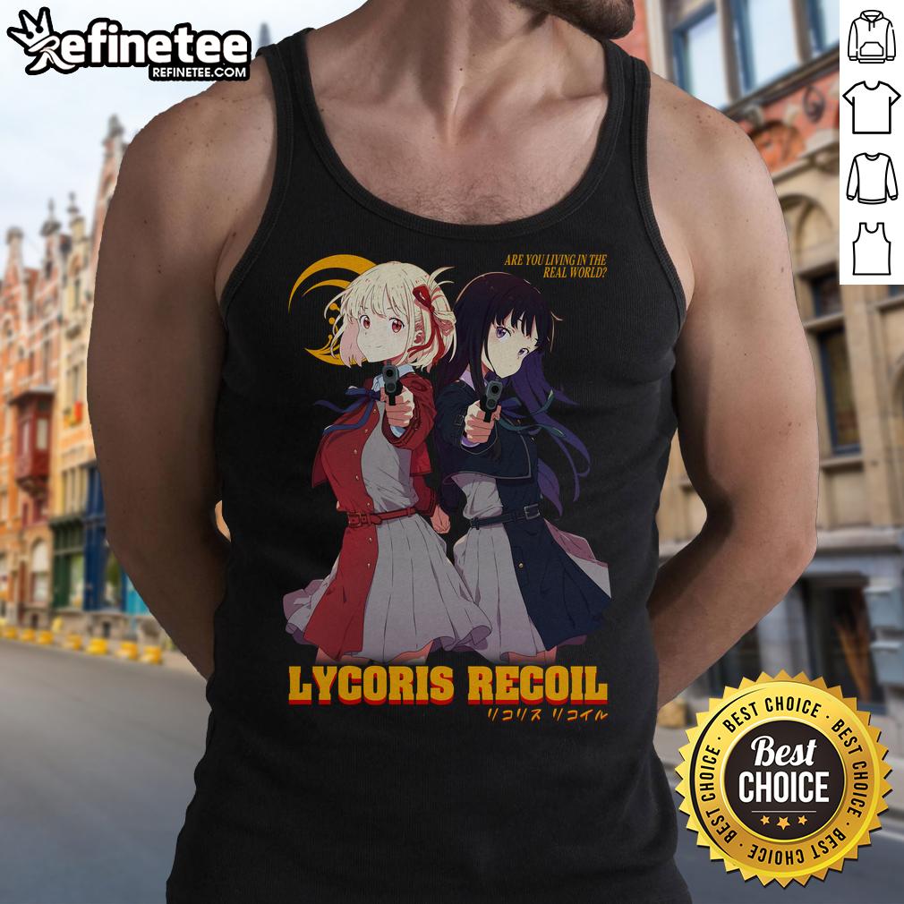 Adorable Cute LycoReco Lycoris Recoil tank top featuring vibrant colors and anime-inspired design for fans.