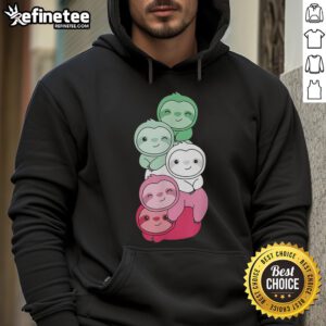 Adorable Cute Rainbow Sloth Stack Hoodie featuring vibrant sloth designs on a cozy fabric, perfect for casual wear.