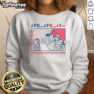 Cute Rappa Dog hip hop hero sweatshirt from 1996 featuring a playful dog in a vibrant design, perfect for streetwear fans.