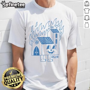 Funny Burning Church T-Shirt featuring a humorous graphic of a church on fire, perfect for comedy lovers and unique fashion.