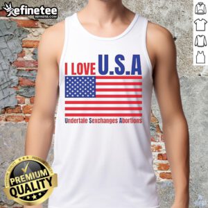 Funny I Love U.S.A. Undertale Exchanges Abortions tank top featuring a playful design for fans of the game.