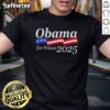 Good Obama For Prison 2025 T-Shirt featuring bold graphic design and message, perfect for political statement enthusiasts.