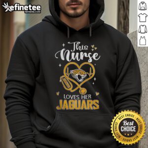 Alt Text: Nurse wearing a Jacksonville Jaguars hoodie, showcasing her team spirit and love for football in a hospital setting.