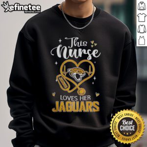 Alt Text: Nurse wearing a Jacksonville Jaguars sweatshirt, showcasing her team spirit and love for football.