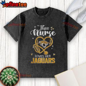 Alt Text: Nurse proudly wearing a Jacksonville Jaguars washed t-shirt, showcasing team spirit and love for football.