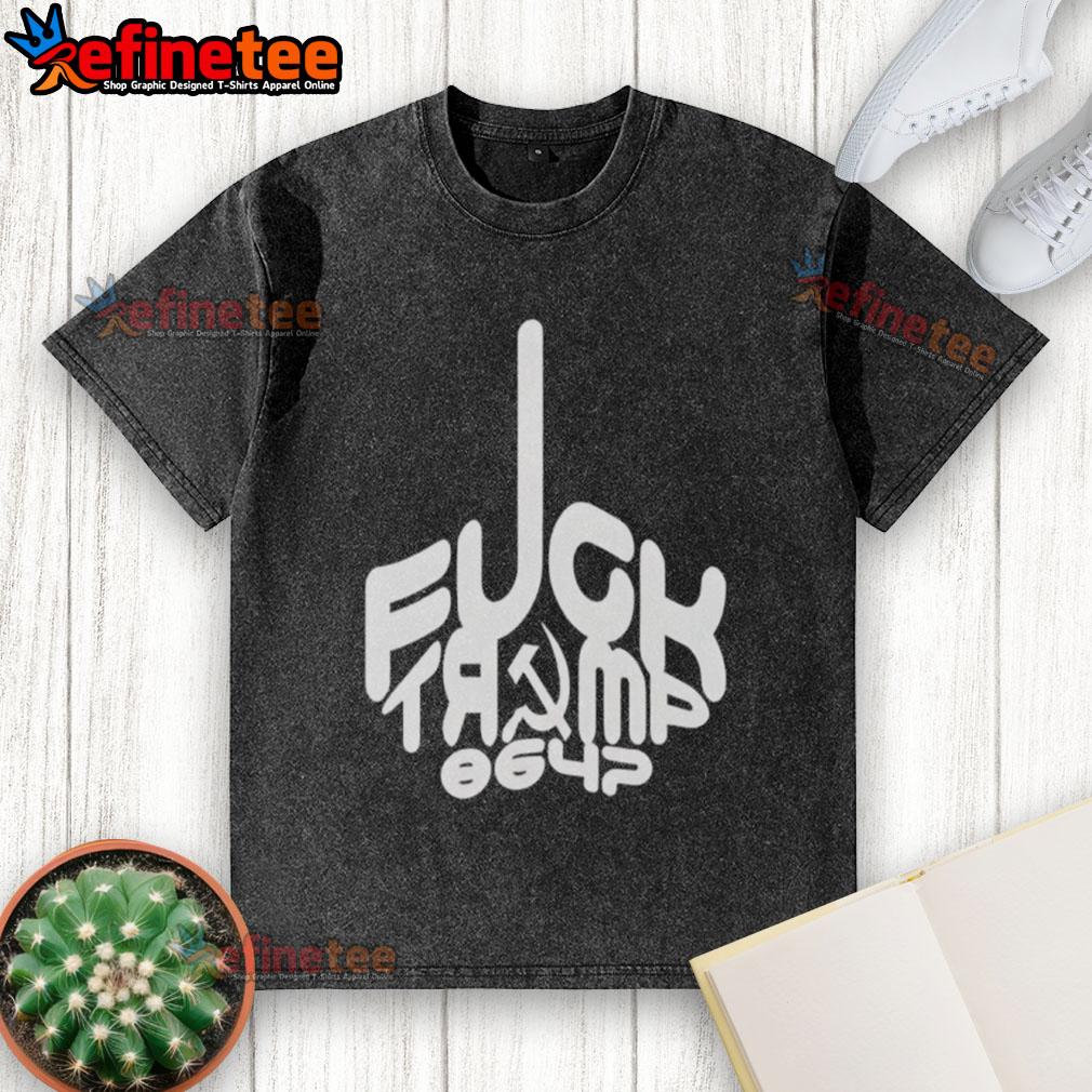 Hot Fck Trump 8647 washed t-shirt featuring bold graphic design, perfect for political statement and casual wear.