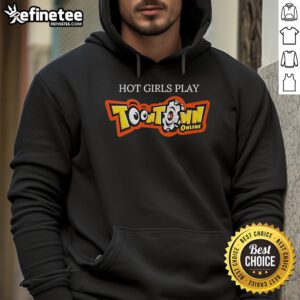 A stylish girl wearing a Toontown Online hoodie, showcasing vibrant colors and playful design, perfect for gamers and fans.