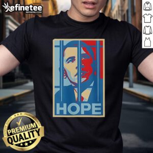 Vintage Hot Obama Jail Hope T-Shirt featuring a bold graphic of Obama with a retro design, perfect for political fashion.