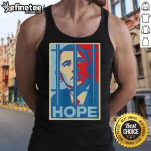 Vintage tank top featuring a bold graphic of Hot Obama Jail Hope for a stylish and political statement. Perfect for casual wear.