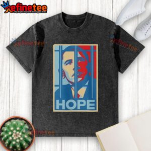 Vintage washed t-shirt featuring a hot Obama jail hope graphic, perfect for casual wear and political statement.