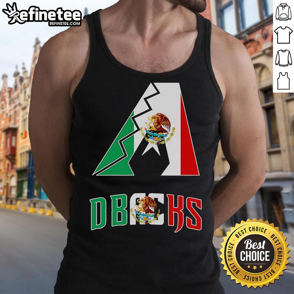 Alt Text: Stylish Nice Arizona D-Backs Mexico logo tank top showcasing vibrant team colors and design for fans.