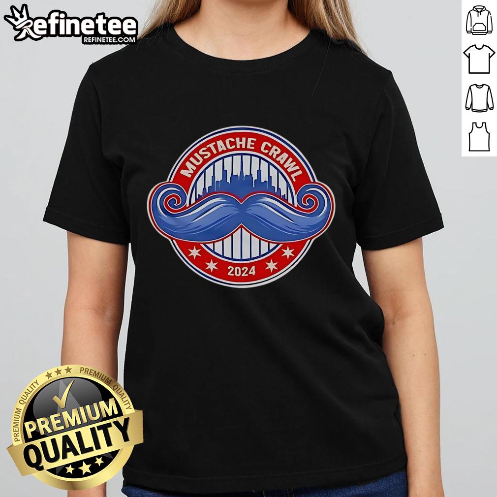 2024 Ladies Tee featuring a fun design with a nice mustache, perfect for stylish casual wear and events.