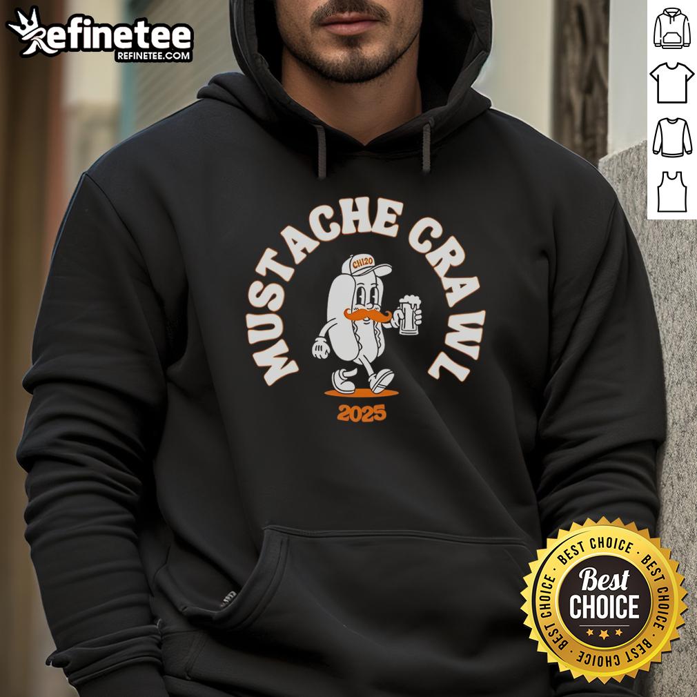 Person wearing a hotdog hoodie at the Nice Mustache Crawl 2025, showcasing fun fashion and quirky style.