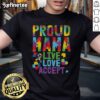 Nice Proud Mama Autism Awareness T-Shirt featuring a colorful puzzle ribbon design - Live Love Accept message.