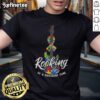 Nice Rocking To A Different Tune Autism Guitar Puzzle T-Shirt featuring a colorful guitar and puzzle pieces design.