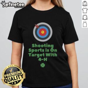 4-H ladies tee showcasing Nice Shooting Sports with a target design, perfect for sports enthusiasts and shooting events.