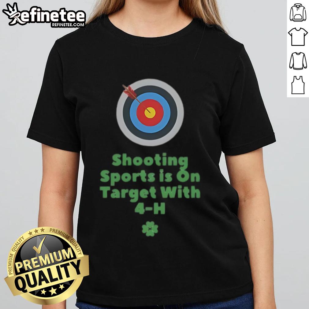 4-H ladies tee showcasing Nice Shooting Sports with a target design, perfect for sports enthusiasts and shooting events.