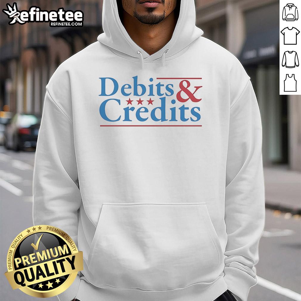 Official Debits and Credits Logo Hoodie showcasing a stylish design perfect for finance enthusiasts.