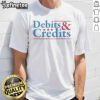 Official Debits and Credits logo T-shirt featuring a stylish design for finance enthusiasts and accounting professionals.