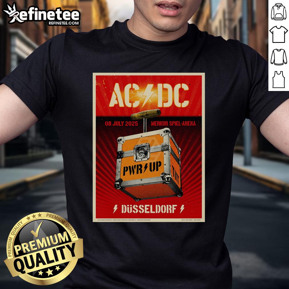 AC/DC July 8, 2025, Merkur Spiel-Arena Dsseldorf Germany Poster T-Shirt featuring iconic rock band design.