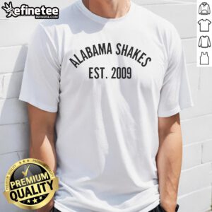 Official Alabama Shakes Established Est 2009 T-Shirt featuring the band's logo and vintage style design.