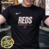 Alt Text: Official Cincinnati Reds 2025 MLB Speedway Classic Wordmark T-Shirt featuring bold team logo and comfortable fit.