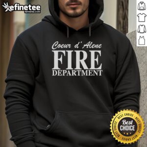 Alt Text: Official Coeur d'Alene Firefighter Tribute Hoodie showcasing a bold design honoring local firefighters and community spirit.
