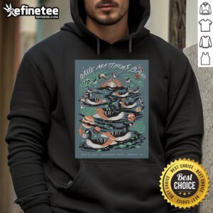 Alt Text: Official Dave Matthews Band July 8, 2025 poster hoodie at Budweiser Stage in Toronto, ON, featuring vibrant design.