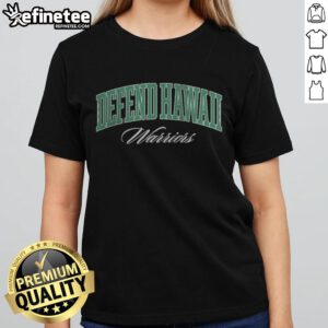 Official Defend Hawaii DH Warrior Ladies Tee in vibrant colors, showcasing Hawaiian pride and stylish comfort.