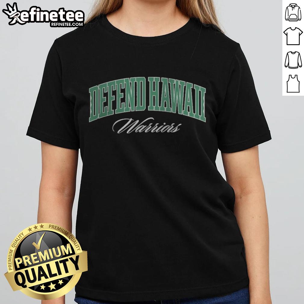 Official Defend Hawaii DH Warrior Ladies Tee in vibrant colors, showcasing Hawaiian pride and stylish comfort.