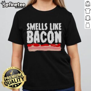 Official Diversity Hires Smells Like Bacon Ladies Tee featuring a playful design perfect for celebrating diversity and humor.