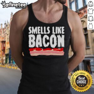 Official Diversity Hires 'Smells Like Bacon' tank top featuring a fun graphic design, perfect for casual wear.